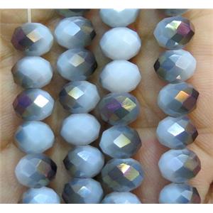 Chinese crystal glass bead, faceted rondelle, approx 8mm dia, 72pcs per st [GSICC834]