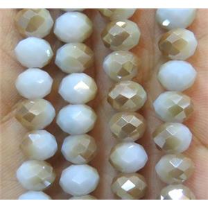 Chinese crystal glass bead, faceted rondelle, approx 8mm dia, 72pcs per st [GSICC836]