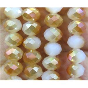 Chinese crystal glass bead, faceted rondelle, approx 8mm dia, 72pcs per st [GSICC837]
