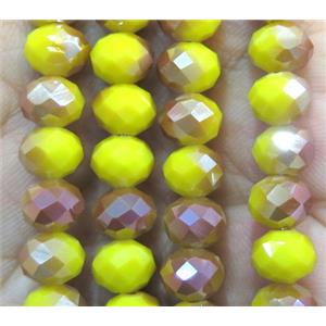 Chinese crystal glass bead, faceted rondelle, approx 8mm dia, 72pcs per st [GSICC843]