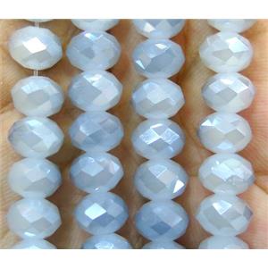 Chinese crystal glass bead, faceted rondelle, approx 8mm dia, 72pcs per st [GSICC845]