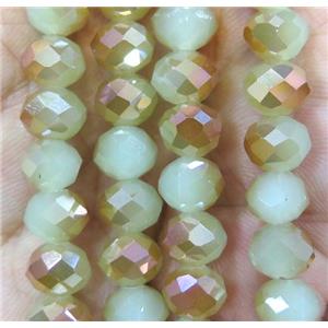 Chinese crystal glass bead, faceted rondelle, approx 8mm dia, 72pcs per st [GSICC850]