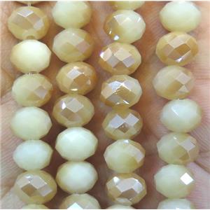 Chinese crystal glass bead, faceted rondelle, approx 8mm dia, 72pcs per st [GSICC851]