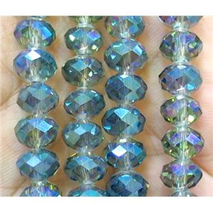 Chinese crystal glass bead, faceted rondelle, approx 8mm dia, 72pcs per st [GSICC855]