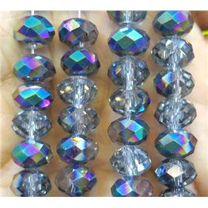 Chinese crystal glass bead, faceted rondelle, approx 8mm dia, 72pcs per st [GSICC857]