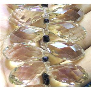 Chinese crystal glass bead, faceted teardrop, approx 12x25mm, 100pcs per st [GSICC897]