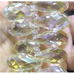 Chinese crystal glass bead, faceted teardrop, approx 10x18mm, 100pcs per st [GSICC899-18MM]