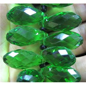 Chinese crystal glass bead, faceted teardrop, approx 10x18mm, 100pcs per st [GSICC901-18MM]