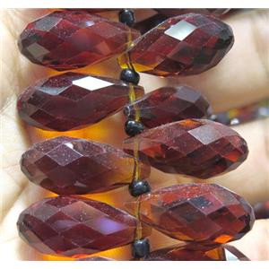 Chinese crystal glass bead, faceted teardrop, approx 10x18mm, 100pcs per st [GSICC905-18MM]