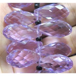 Chinese crystal glass bead, faceted teardrop, approx 10x18mm, 100pcs per st [GSICC907-18MM]