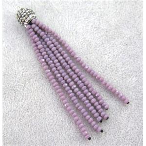 handmade tassel pendant with chinese crystal glass bead, approx 90mm length [GSICC960]
