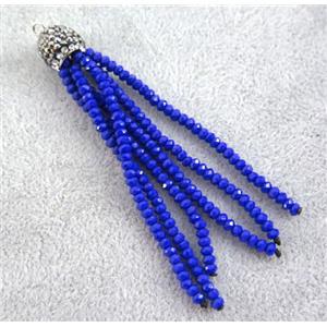 handmade tassel pendant with chinese crystal glass bead, approx 90mm length [GSICC962]