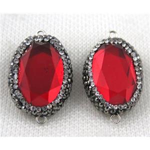 Chinese crystal glass connector paved rhinestone, faceted, approx 18-25mm [GSICC995]
