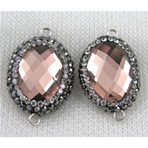 Chinese crystal glass connector paved rhinestone, faceted, approx 15-20mm [GSICC996]