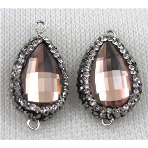 Chinese crystal glass connector paved rhinestone, faceted, approx 15-20mm [GSICC998]