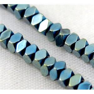 green electroplated hematite rhombic beads, approx 4x4mm dia [HBOS181-4X4MM]