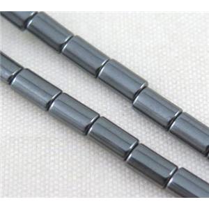 hematite tube beads, black electroplated, approx 3x5mm [HBOS186]