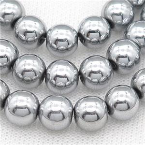 round Hematite Beads, platinum plated, approx 2mm dia [HBOS207-2MM]