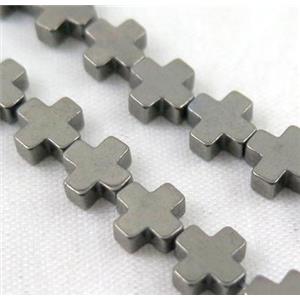 hematite cross beads, approx 12x12mm [HBOS217-12MM]