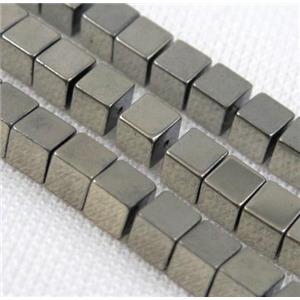 hematite cube beads, pyrite color, approx 1x1mm [HBOS219-1X1MM]
