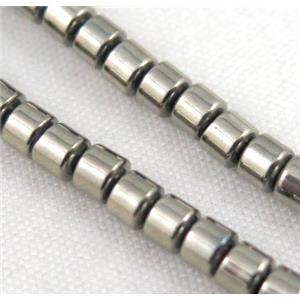 hematite tube beads, pyrited color, approx 4x5mm [HBOS220-4MM]