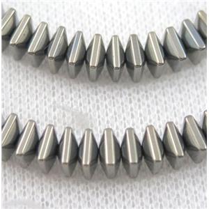 hematite beads, square, pyrite color, approx 4x4mm [HBOS259]