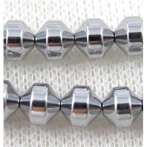 hematite awl beads, platinum, approx 8mm dia [HBOS263-8MM]
