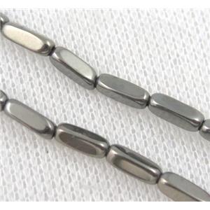 hematite tube beads, pyrite color, approx 3x9mm [HBOS265]