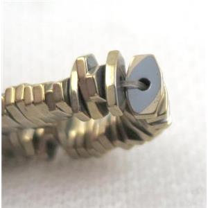 hematite hexagon beads, gold plated, approx 7x3mm [HBOS266]