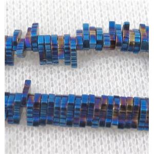 hematite beads, leaf, blue, approx 7x1mm [HBOS268]