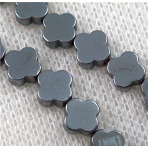 black Hematite Clover Beads, approx 10mm dia [HBOS345-10MM]