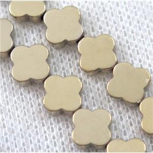 gold Hematite Clover Beads, approx 10mm dia [HBOS353-10MM]