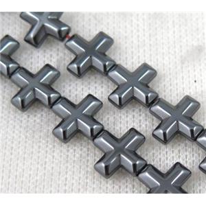 black hematite cross beads, approx 10x10mm [HBOS497-10MM]