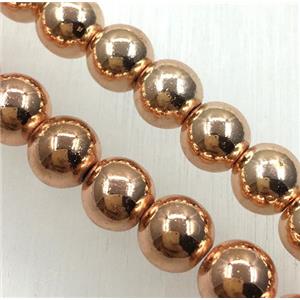 round hematite beads, rose gold, approx 2mm dia [HBOS517-2MM]