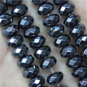black Hematite Beads, faceted rondelle, approx 2x3mm, 15.5 inches [HBOS523-2X3MM]