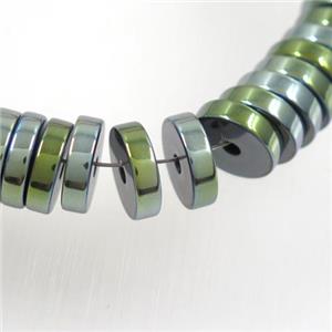 green Hematite heishi beads, approx 2x4mm [HBOS525-4MM]