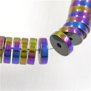 rainbow Hematite heishi beads, approx 2x4mm [HBOS527-4MM]