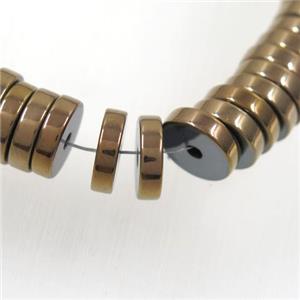 bronze Hematite heishi beads, approx 2x4mm [HBOS529-4MM]