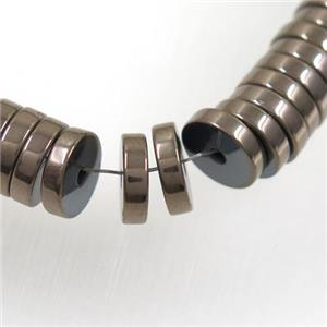 chocolate Hematite heishi beads, approx 2x4mm [HBOS530-4MM]