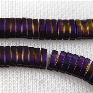 Hematite beads, oval, purple plated, approx 4x7mm [HBOS632]