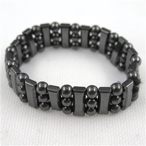 black Hematite bracelet, magnetic, approx 4x7x7mm [HBOS682]