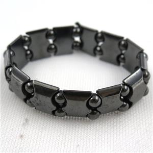 black Hematite bracelet, magnetic, approx 5x13x18mm [HBOS686]