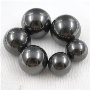 black Hematite round beads without hole, magnetic, approx 28mm dia [HBOS689-28MM]