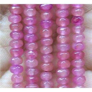 pink Jade bead, faceted rondelle, dye, approx 2x4mm [JDOT159]