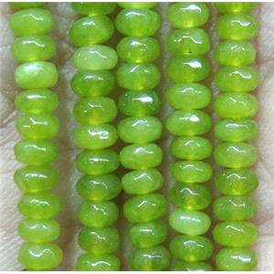 olive Jade beads, faceted rondelle, dye, approx 2x4mm [JDOT161]
