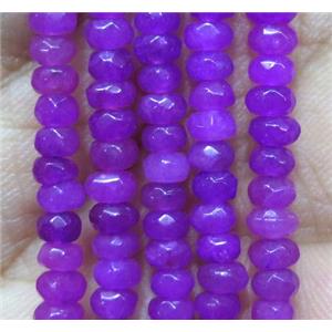 hotpink Jade bead, faceted rondelle, dye, approx 2x4mm [JDOT164]