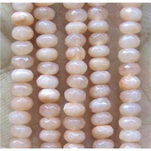 pink jade bead, faceted rondelle, pink dye, approx 2x4mm [JDOT170]