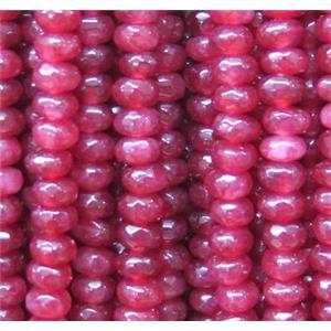 jade beads, faceted rondelle, red, approx 2x4mm [JDOT173]