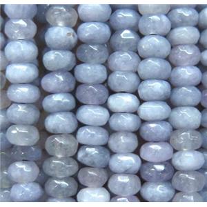 jade beads, faceted rondelle, mid-gray, approx 2x4mm [JDOT176]