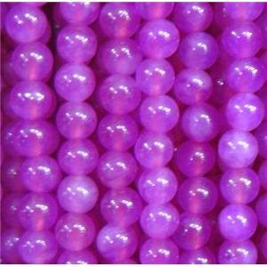 tiny round agate beads, hotpink dye, approx 3mm dia [JDOT232]
